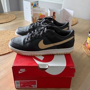 NIB!! Nike Men's Black and White Dunk Low Sneakers